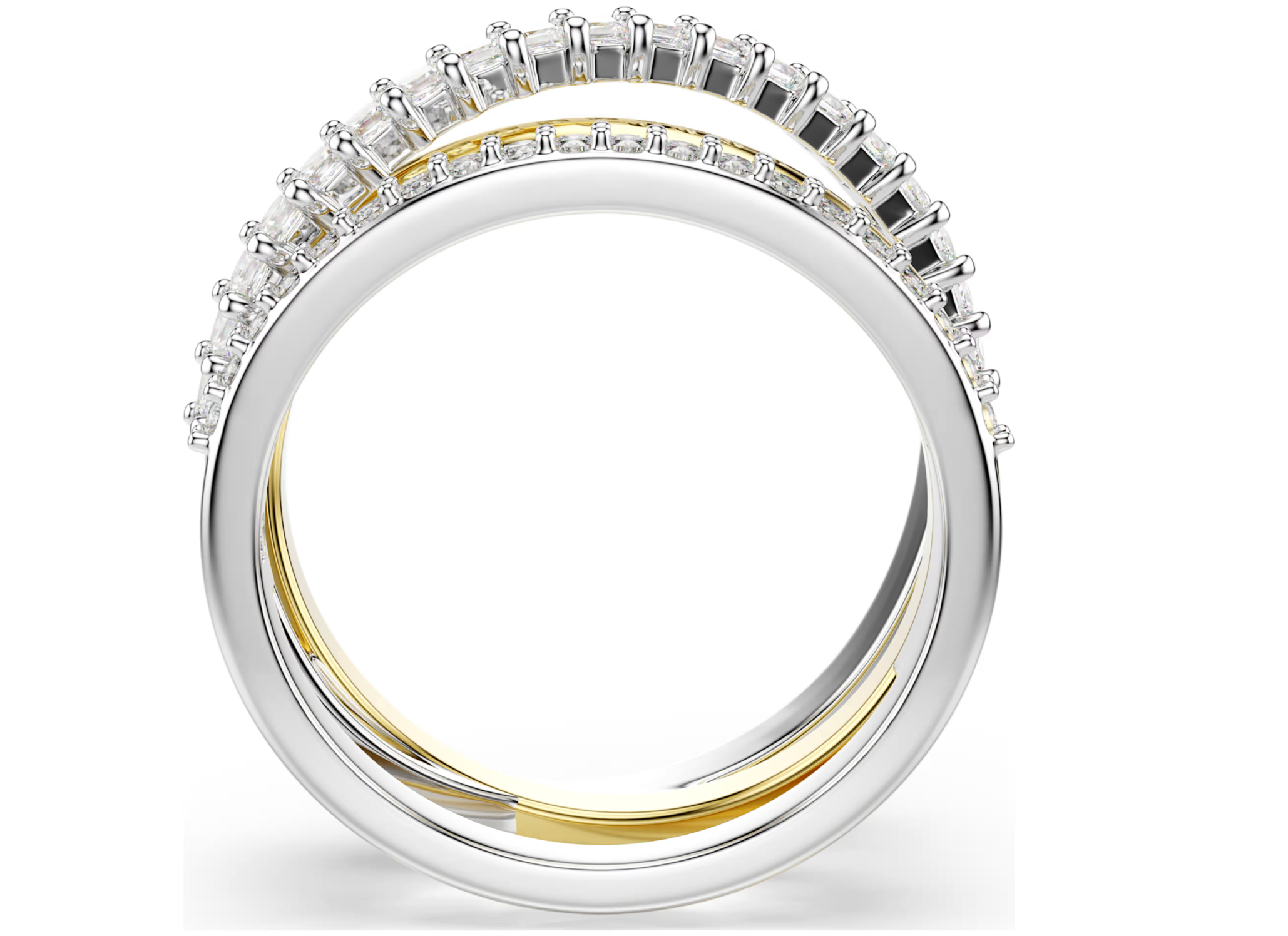 5714163 RE HYPERBOLA: RING 3 BAND  WHITE/MIX 55