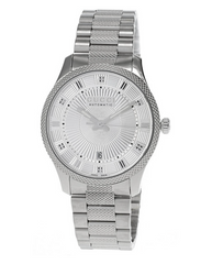 YA126339 ERYX LG AUTO SILVER GUILLOCHE/STEEL