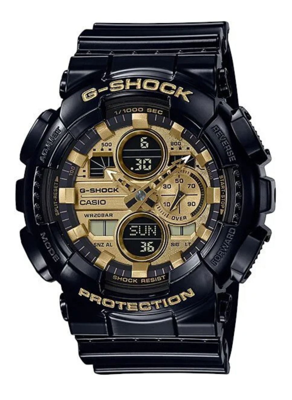 GA140GB-1A1  G SHOCK DUO METALLIC SERIES,BLACK RESIN BAND