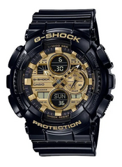 GA140GB-1A1  G SHOCK DUO METALLIC SERIES,BLACK RESIN BAND