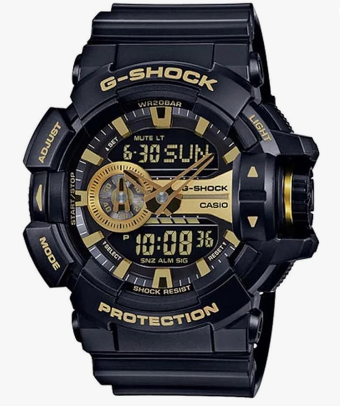 GA400GB-1A9  CASIO G-SHOCK DUO ROTARY,GOLD ACCENT,BLK RESIN