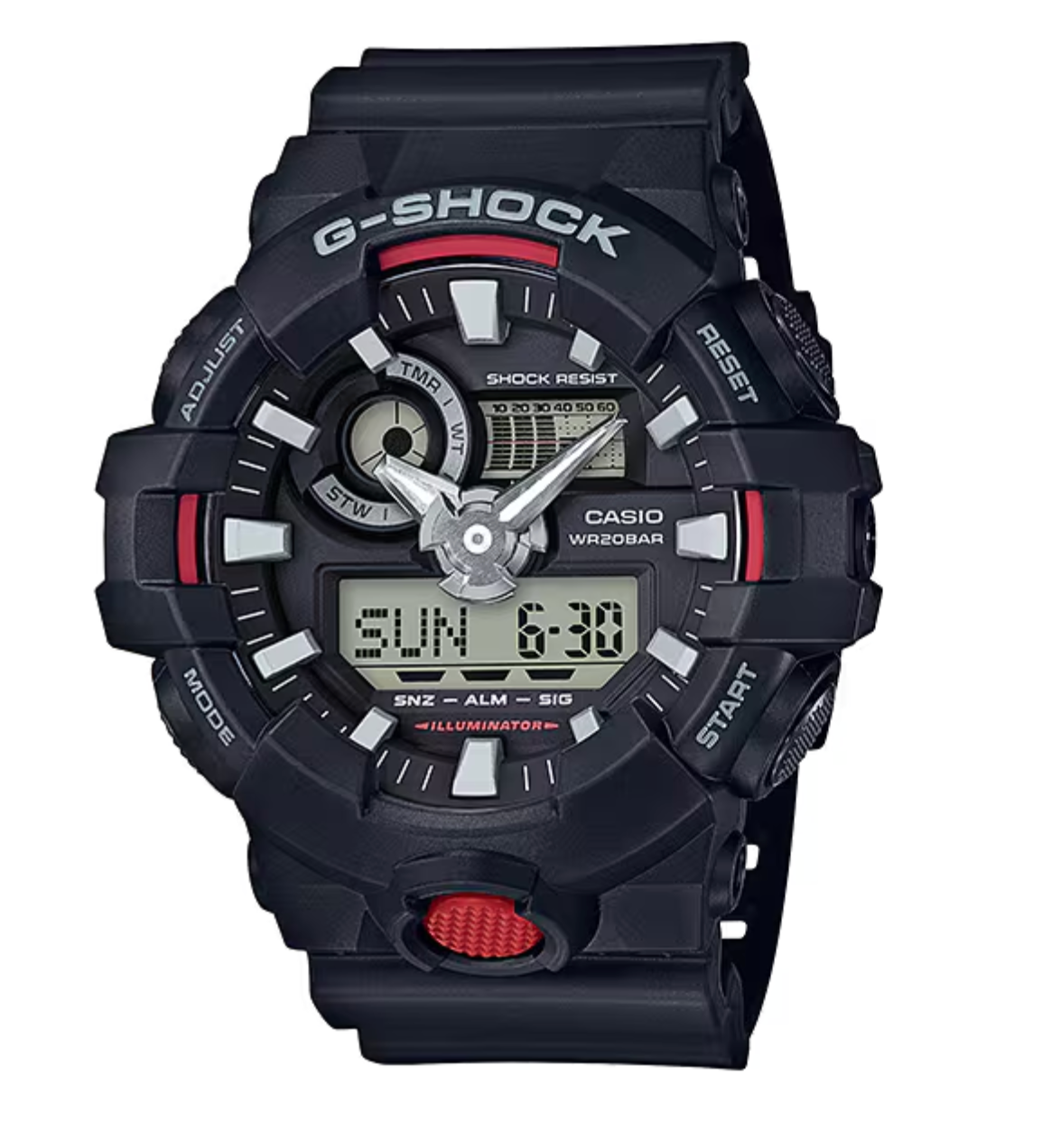GA700-1A G SHOCK DUO BLACK RESIN BAND