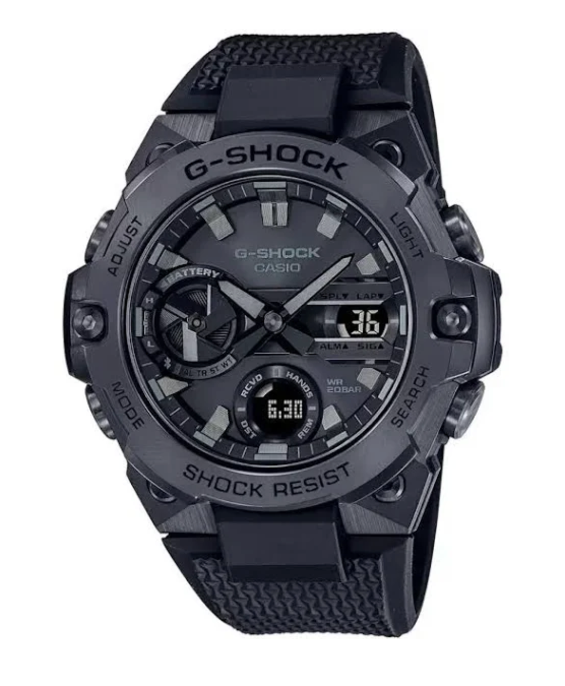 GSTB400BB-1A G STEEL DUO BB,BLACK FACE AND RESIN BAND