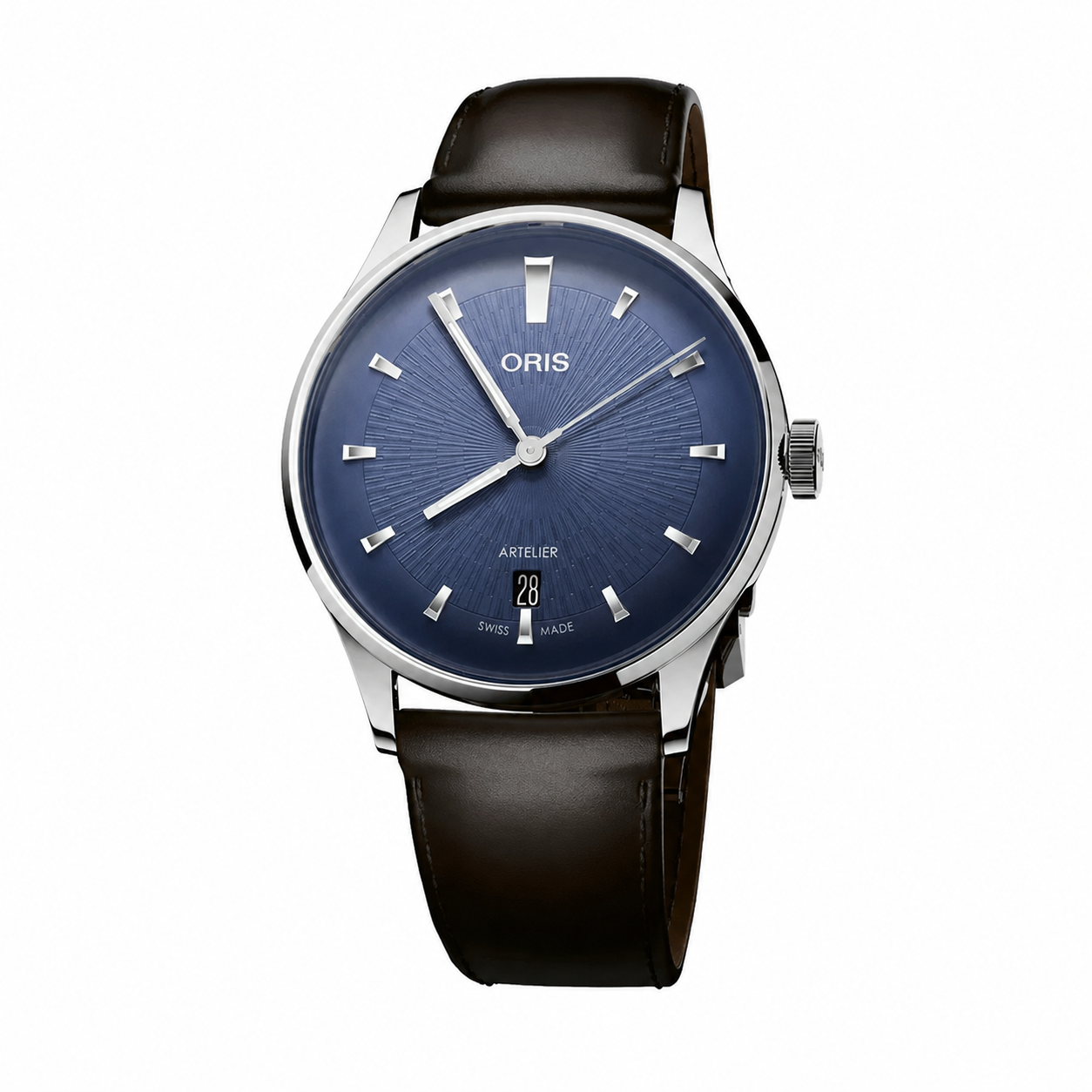 01 733 7810 4055-07 6 20 17FC BLUE DIAL LEATHER STRAP BROWN