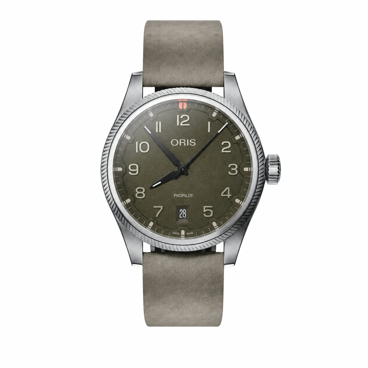 01 733 7805 4167-07 6 20 16LC Oris ProPilot Date - Dial: Green Arab num, Strap: Leatherstrap Brown