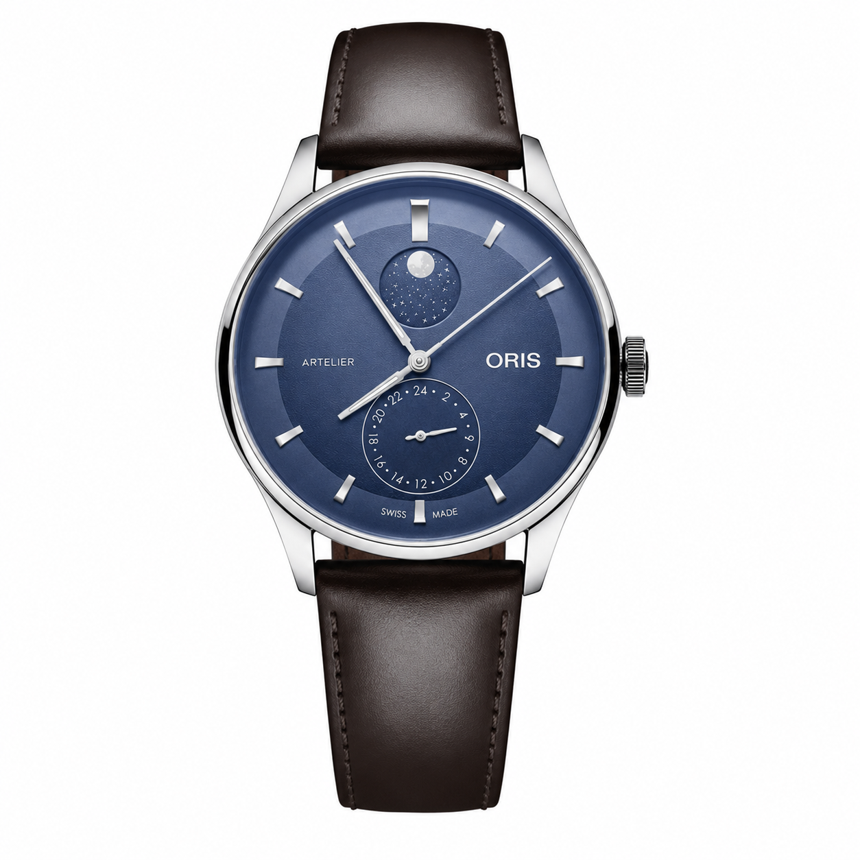 01 782 7811 4055-07 6 20 17FC Oris Artelier Complication- Dial: Blue, Strap: Brown leather strap