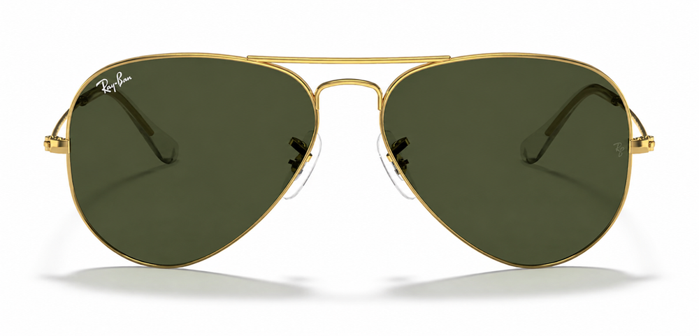 RAYBAN 0RB3025 L0205 SIZE 58 AVIATOR LARGE METAL ARISTA W /G-15 GREEN