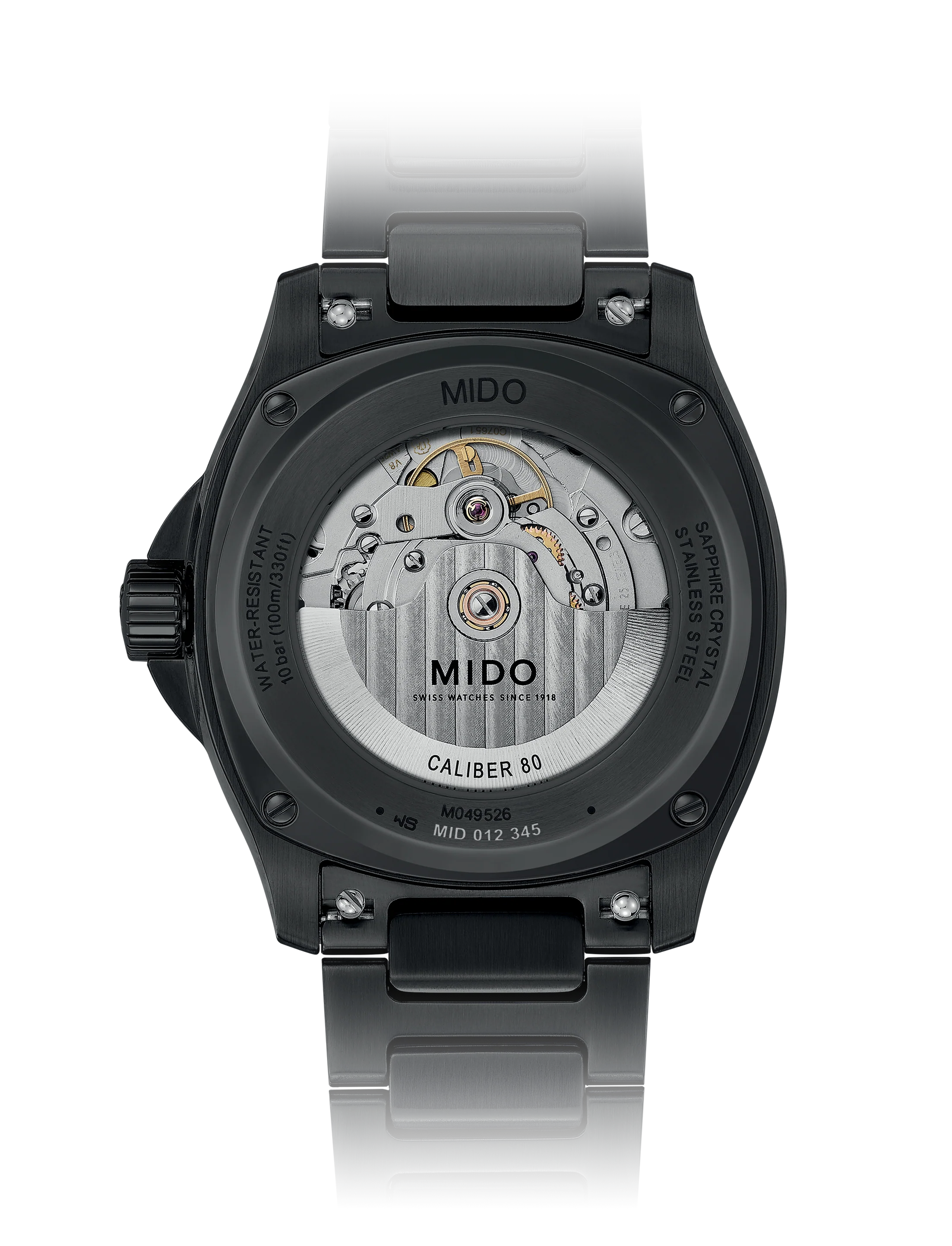 MIDO MULTIFORT GS AUTO STEEL ORANGE STRAP GREY DIAL