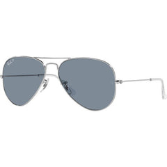 RAYBAN 0RB3025 SIZE 58 AVIATOR LARGE METAL SILIVER W /CLEAR