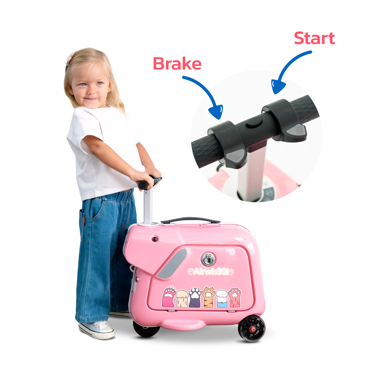 Airwheel SQ3 PINK – Smart Kids’ Rideable Suitcase