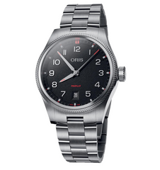 01 733 7805 4164-07  8 20 04LC Oris ProPilot Date - Dial: Black, arab num, Strap: MB steel