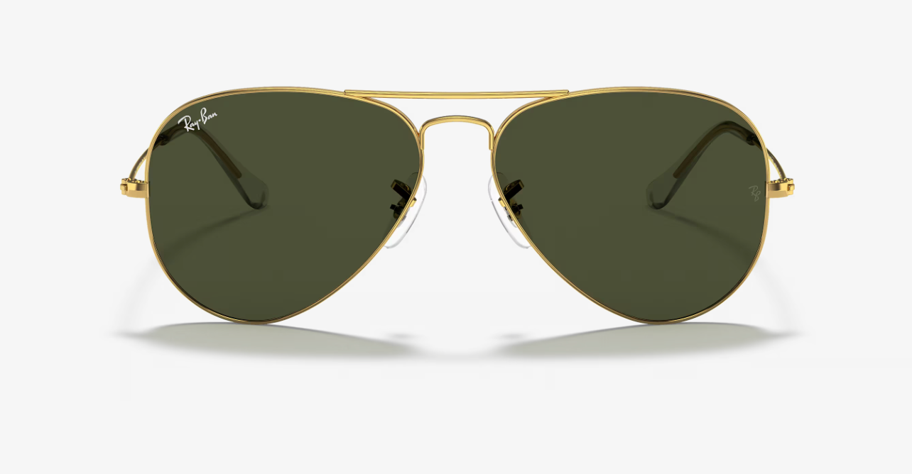 RAYBAN 0RB3025 L0205 SIZE 58 AVIATOR LARGE METAL ARISTA W /G-15 GREEN