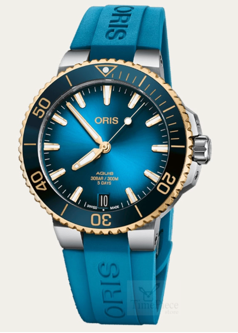 01 400 7769 6355 07 4 22 75FC Aquis Date Cal. 400 Bico - Dial: Blue, Strap: RS blue