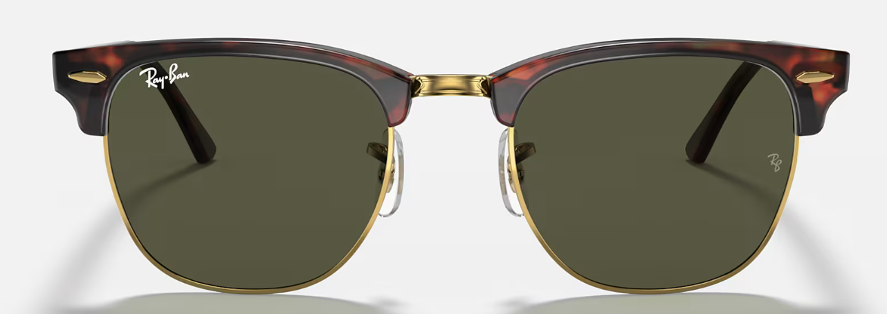 RAY BAN 0RB3016 W0366 51 CLUBMASTER MOCK TORTOISE ON ARISTA W/G-15 GREEN