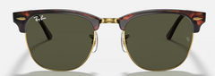 RAY BAN 0RB3016 W0366 51 CLUBMASTER MOCK TORTOISE ON ARISTA W/G-15 GREEN
