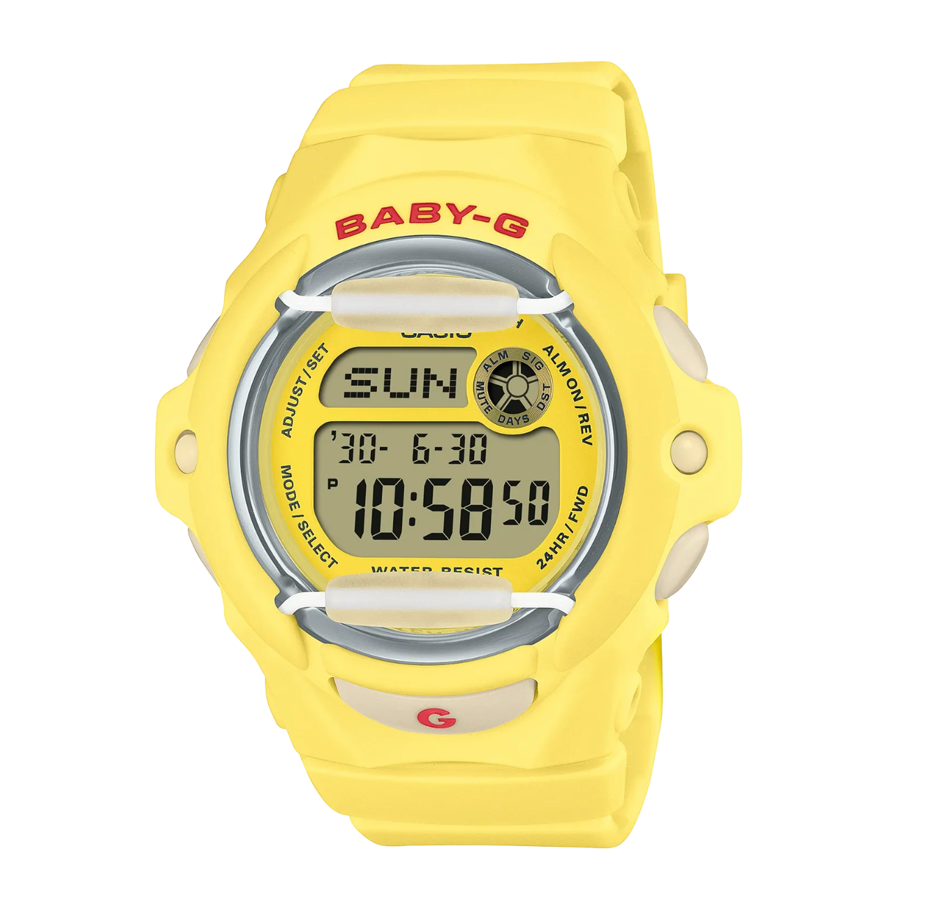BG169CH-9D BABY G DIG CHERRY RED ACCENT, YELLOW CASE, RESIN