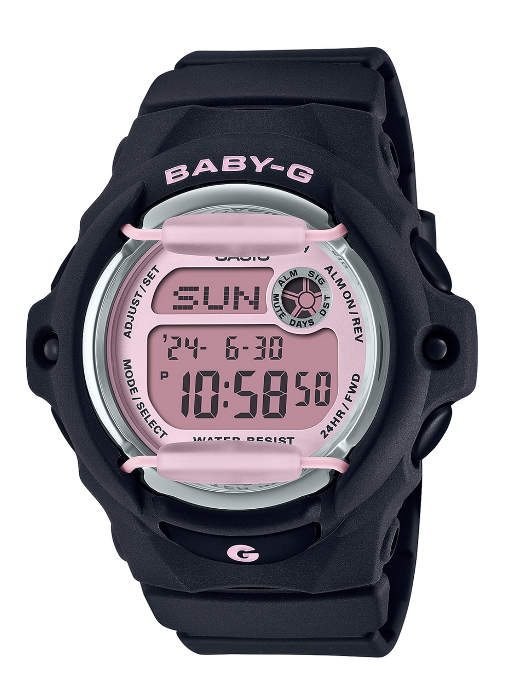 BG169U-1C BABY G DIG RENEWAL BG169M-1D, PINK FACE, BLK BAND