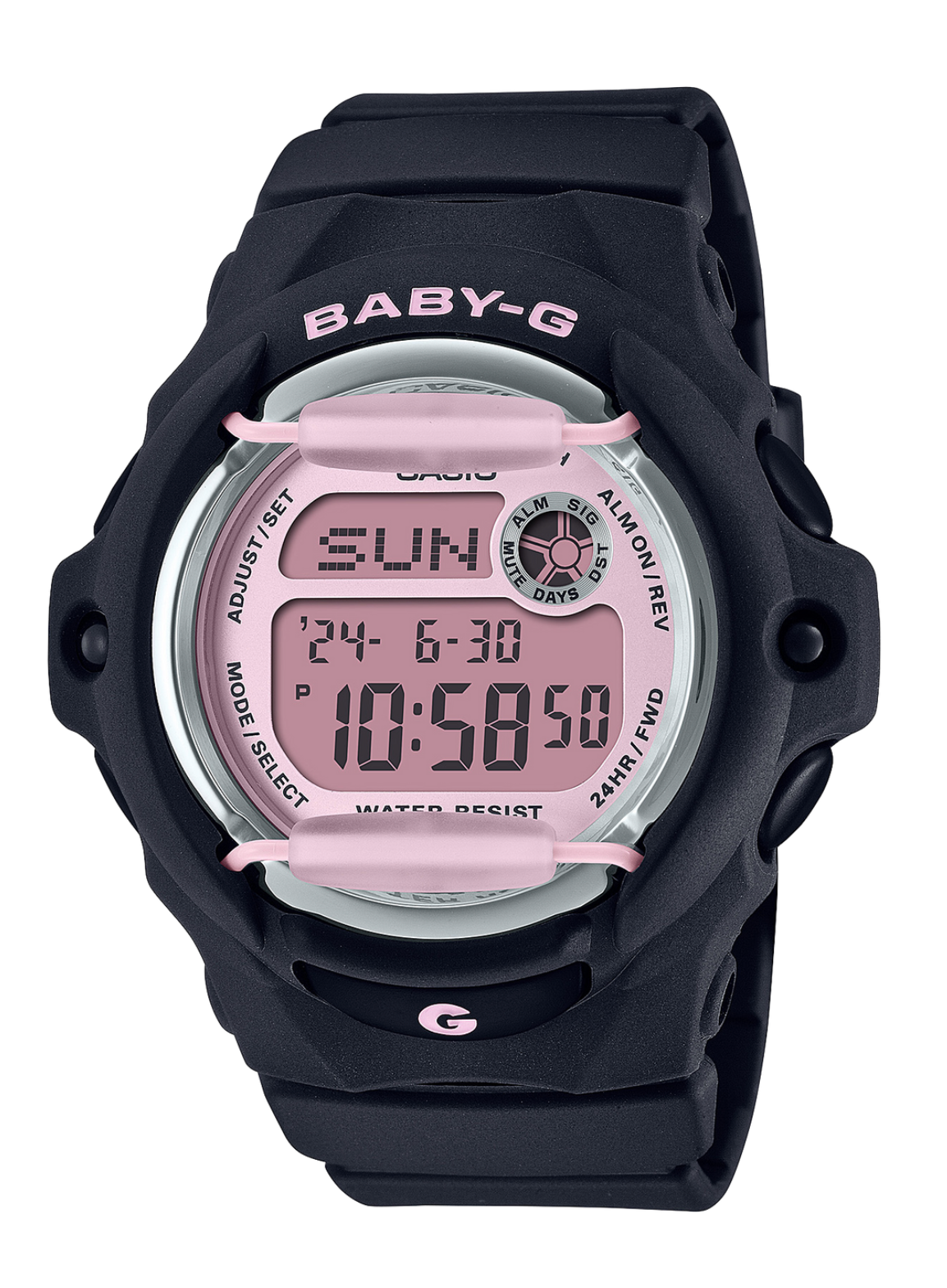 BG169U-1C BABY G DIG RENEWAL BG169M-1D, PINK FACE, BLK BAND