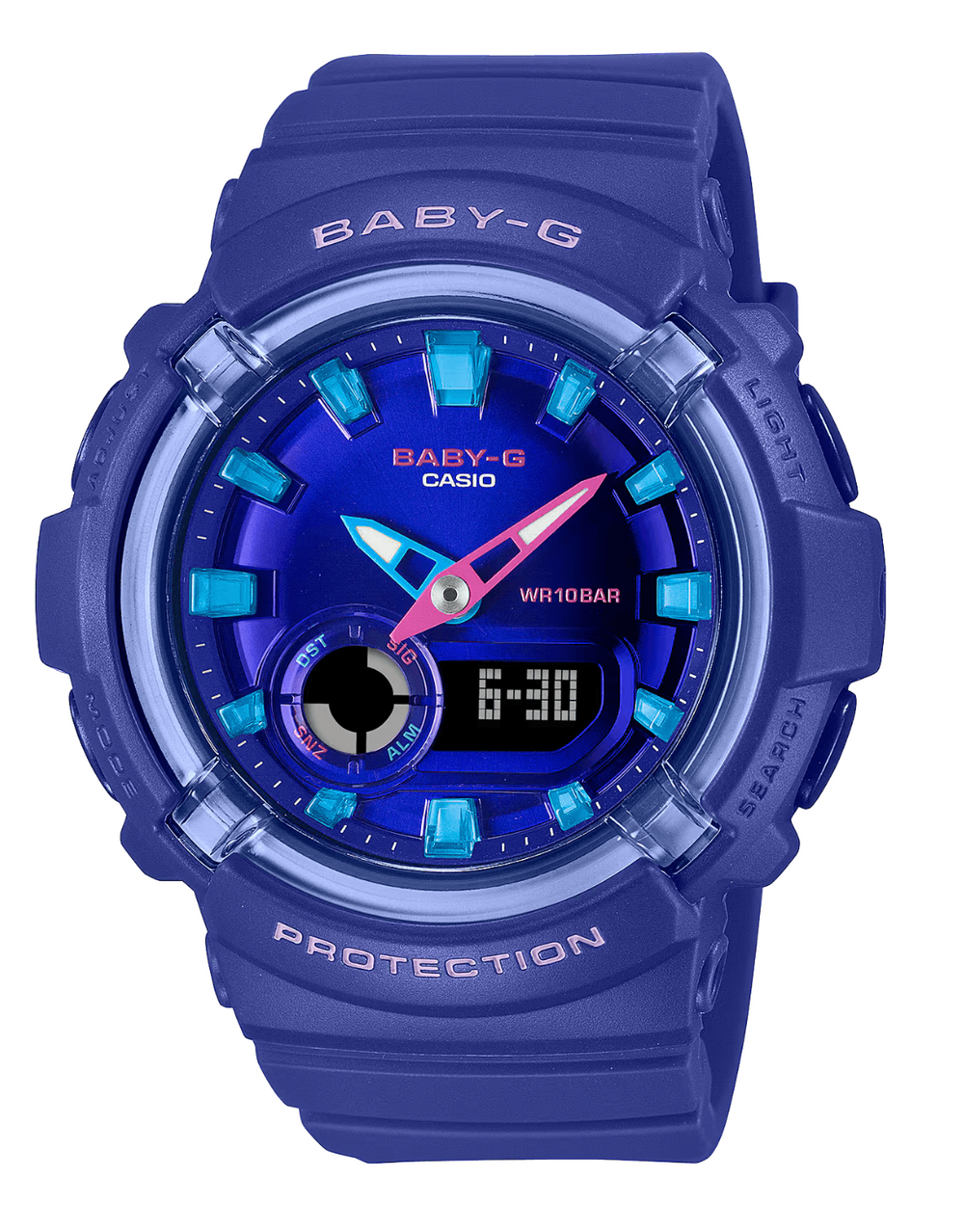 BGA280DN-2A BABY G DUO DANCE IN NEON BLUE CASE AND RESIN BAND