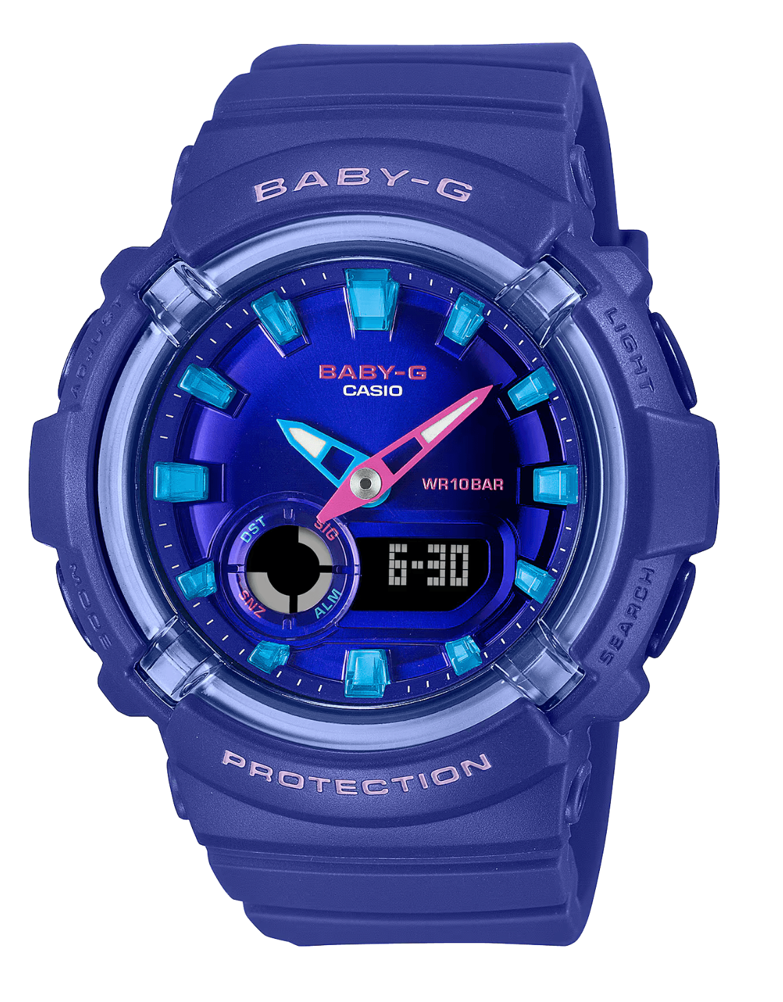 BGA280DN-2A BABY G DUO DANCE IN NEON BLUE CASE AND RESIN BAND