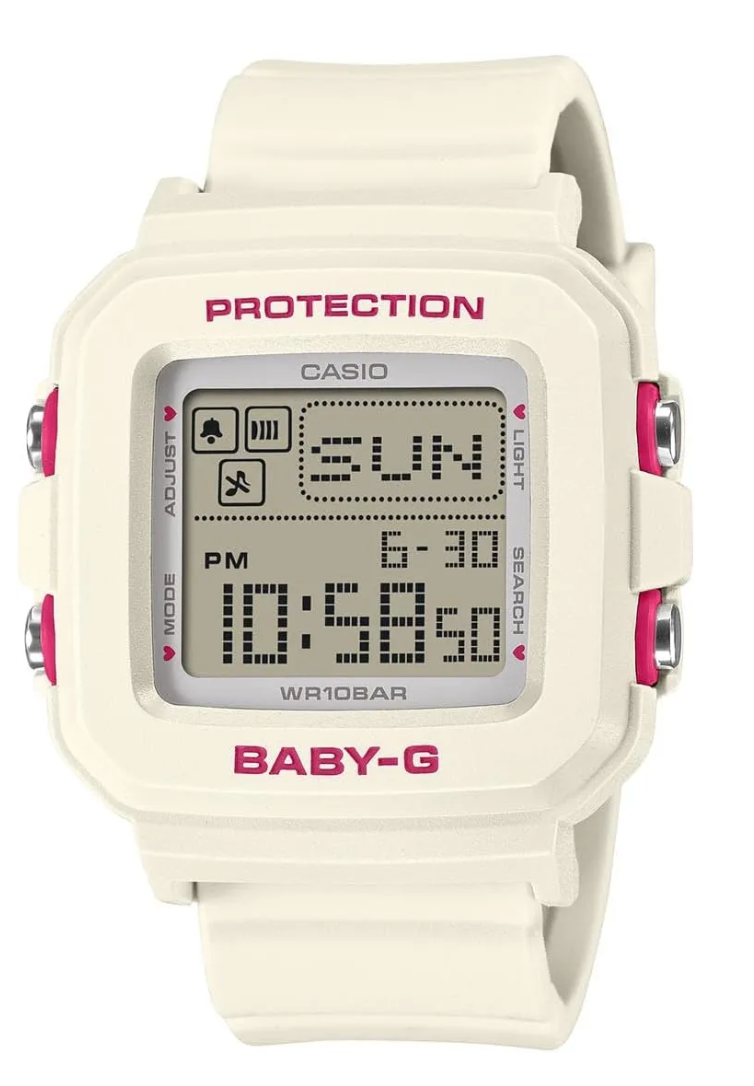 BGD10KH-7D BABY G DIG HEART POP. WHITE BAND, RED HEART CASE
