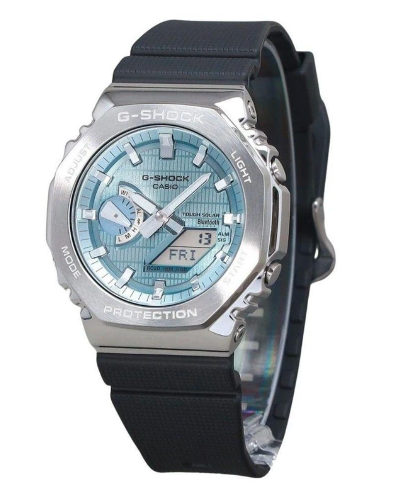 GBM2100A-1A2 G SHOCK DUO METAL COVERED, BLUE FACE, RESIN BAND