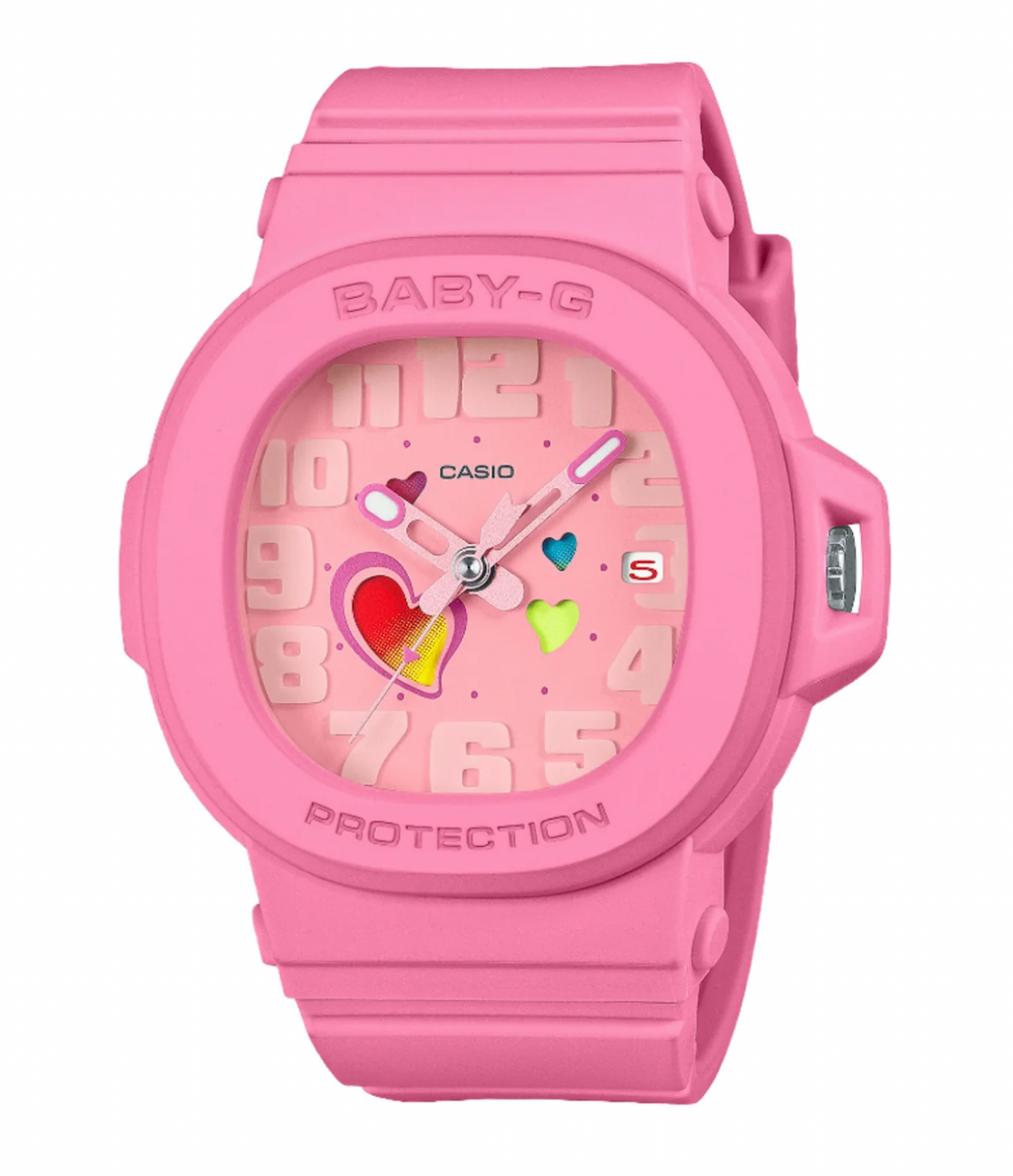 BGA10-4A BABY G ANA SWING HEART DIAL,  PINK FACE, RESIN BAND