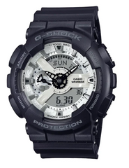 GA110WD-1ADR G SHOCK DUO BLACK&BRIL, WHITE FACE, BLACK RESIN