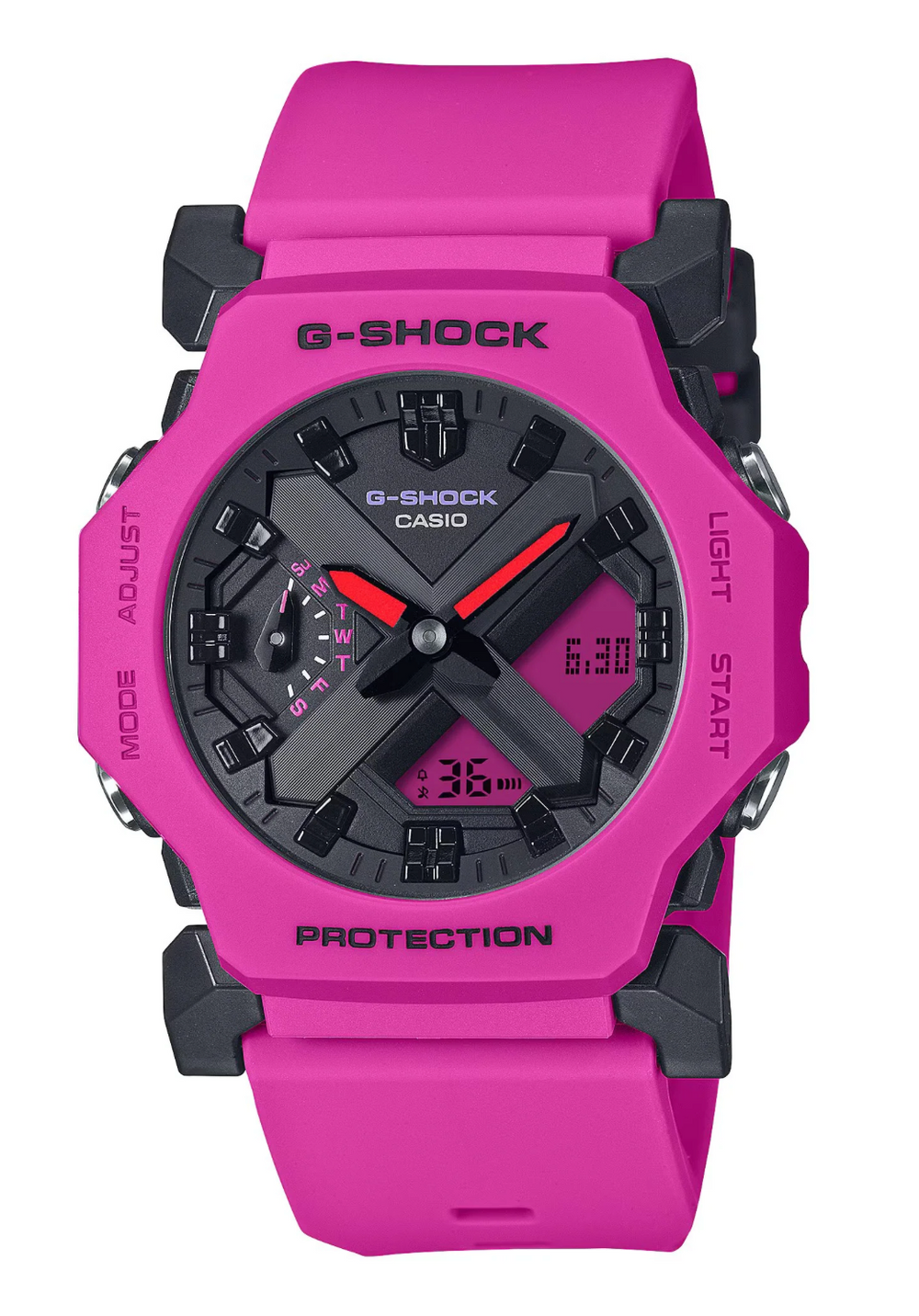GA2300-4ADR G SHOCK DUO BLACK FACE,  PINK RESIN BAND