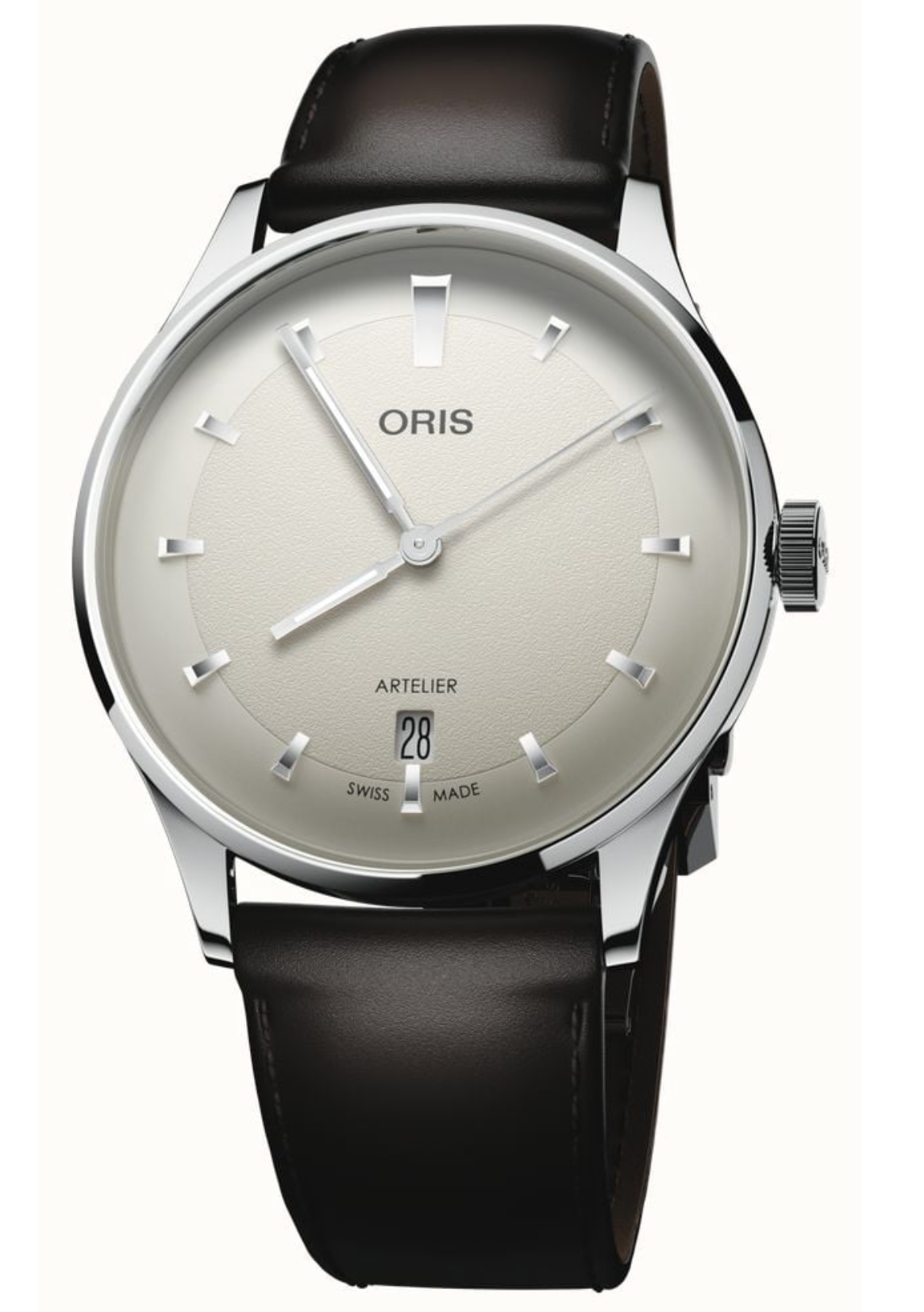 01 733 7810 4051-07 6 20 17FC WHITE DIAL LEATHER STRAP BROWN