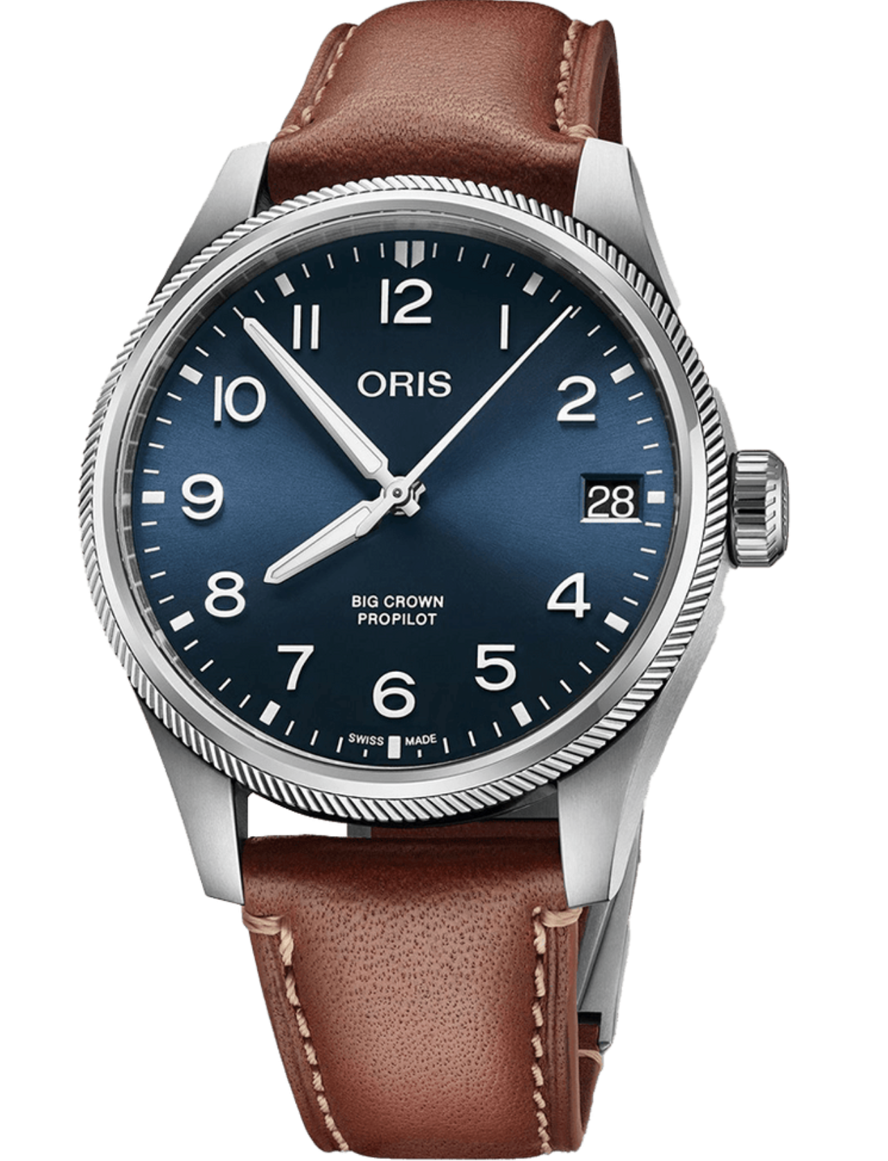 01 733 7810 4055-07 6 20 17FC BLUE DIAL LEATHER STRAP BROWN