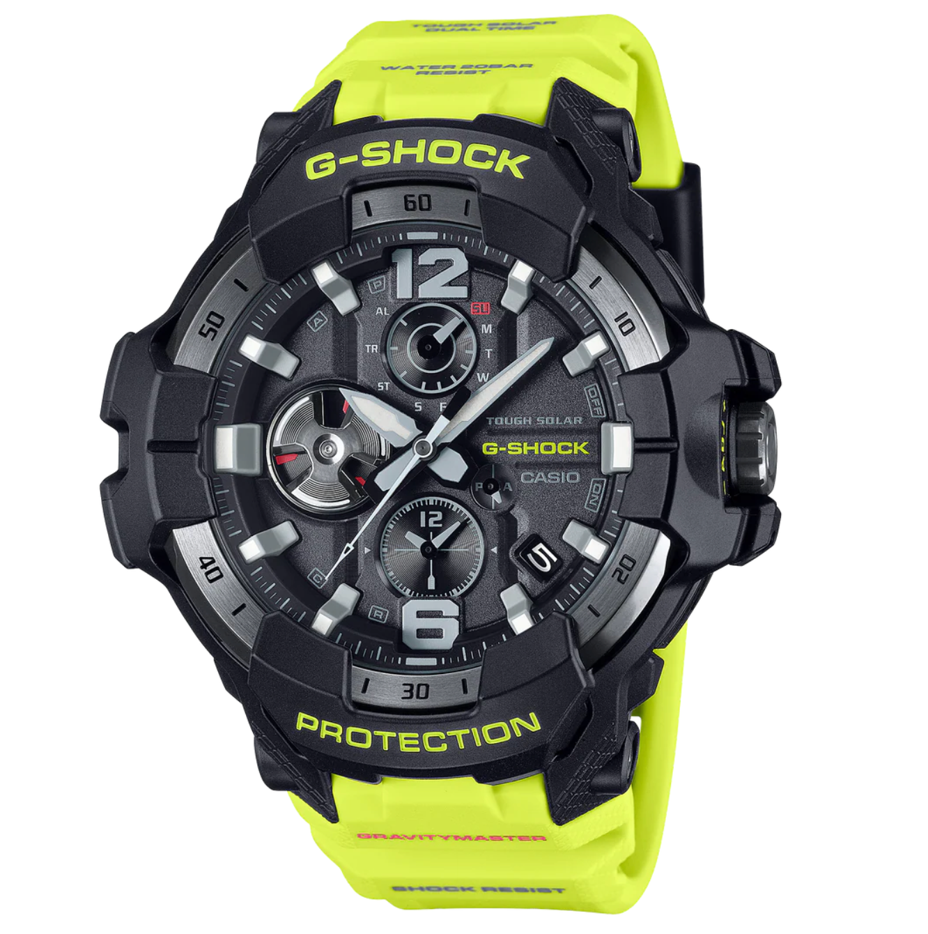 GRB300RY-1A9 G SHOCK ANA RESCUE YELLOW, YELLOW RESIN BAND