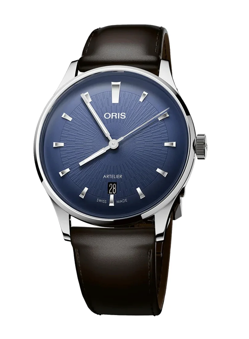 01 733 7810 4055-07 6 20 17FC BLUE DIAL LEATHER STRAP BROWN