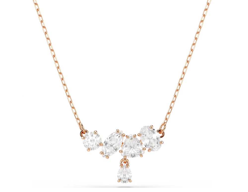 5747996 Mesmera necklace Mixed cuts, White, 18K rose gold finish