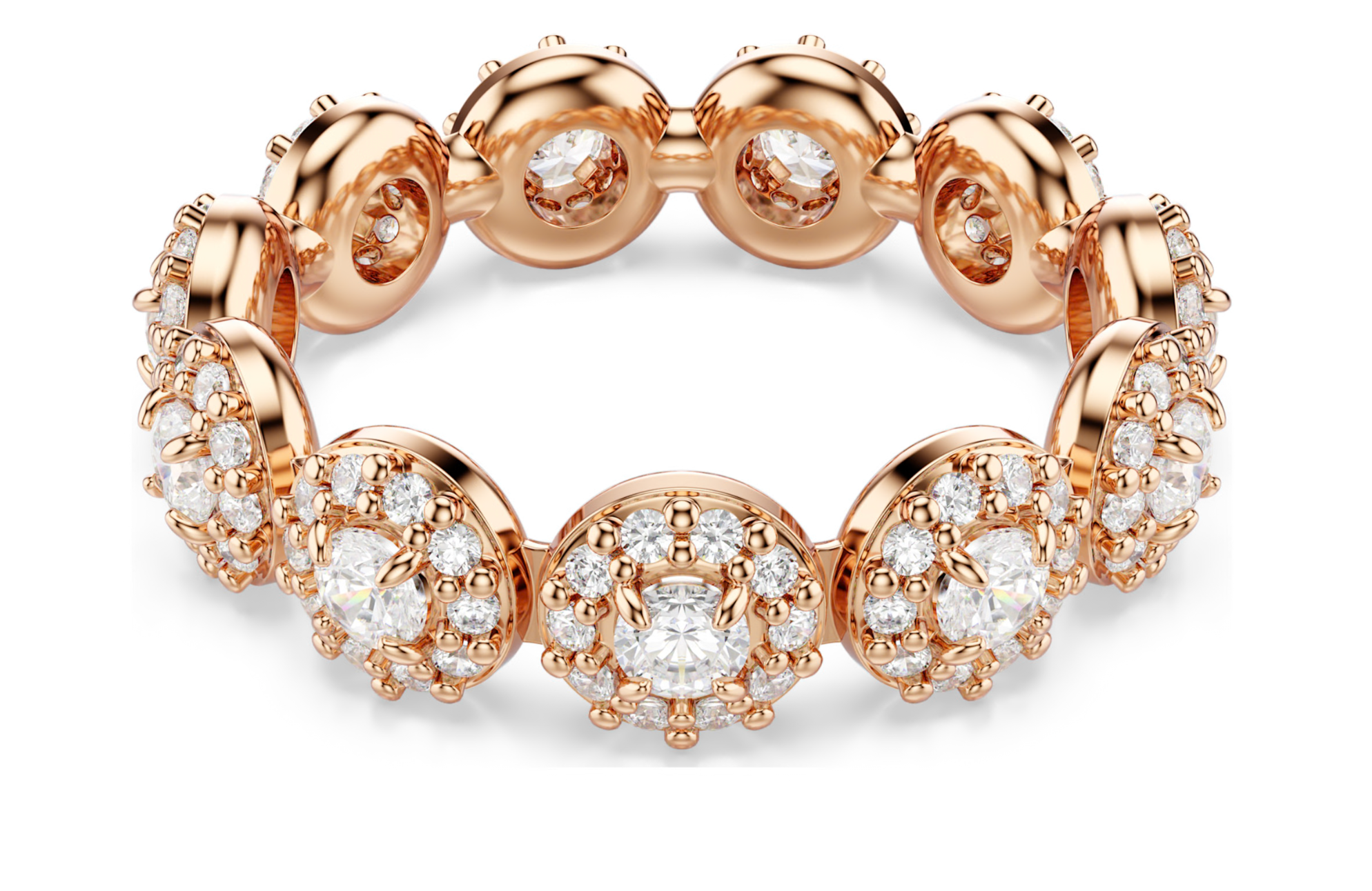 5636274 Una Angelic ring Round cut, White, 18K rose gold finish