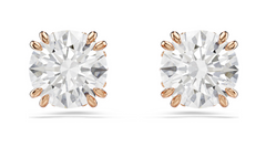 5638801  Stilla stud earrings Round cut, White, 18K rose gold finish