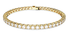 5657665 Matrix Tennis bracelet Round cut, White, 18K gold finish