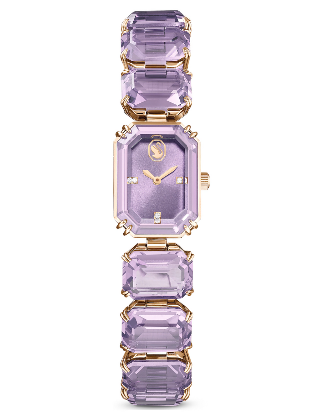 5722364 Watch Octagon cut bracelet, Purple, Champagne gold-tone finish