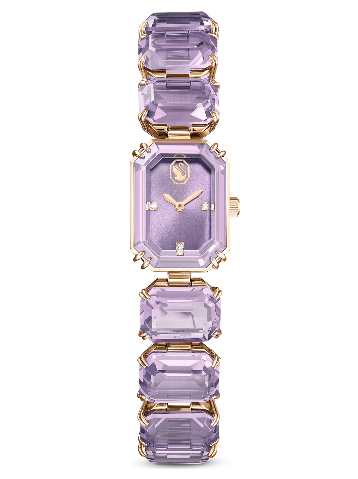 5722364 Watch Octagon cut bracelet, Purple, Champagne gold-tone finish