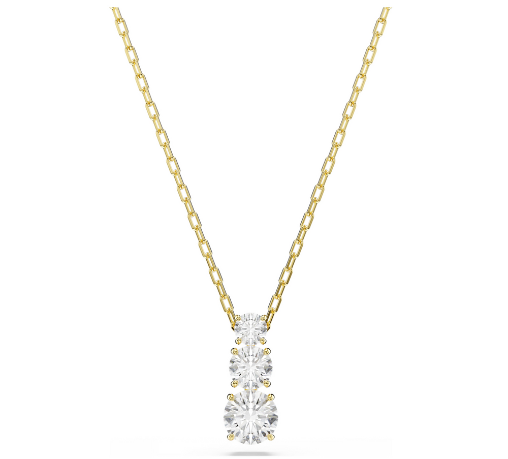 5723298 Stilla Attract pendant Round cut, White, 18K gold finish
