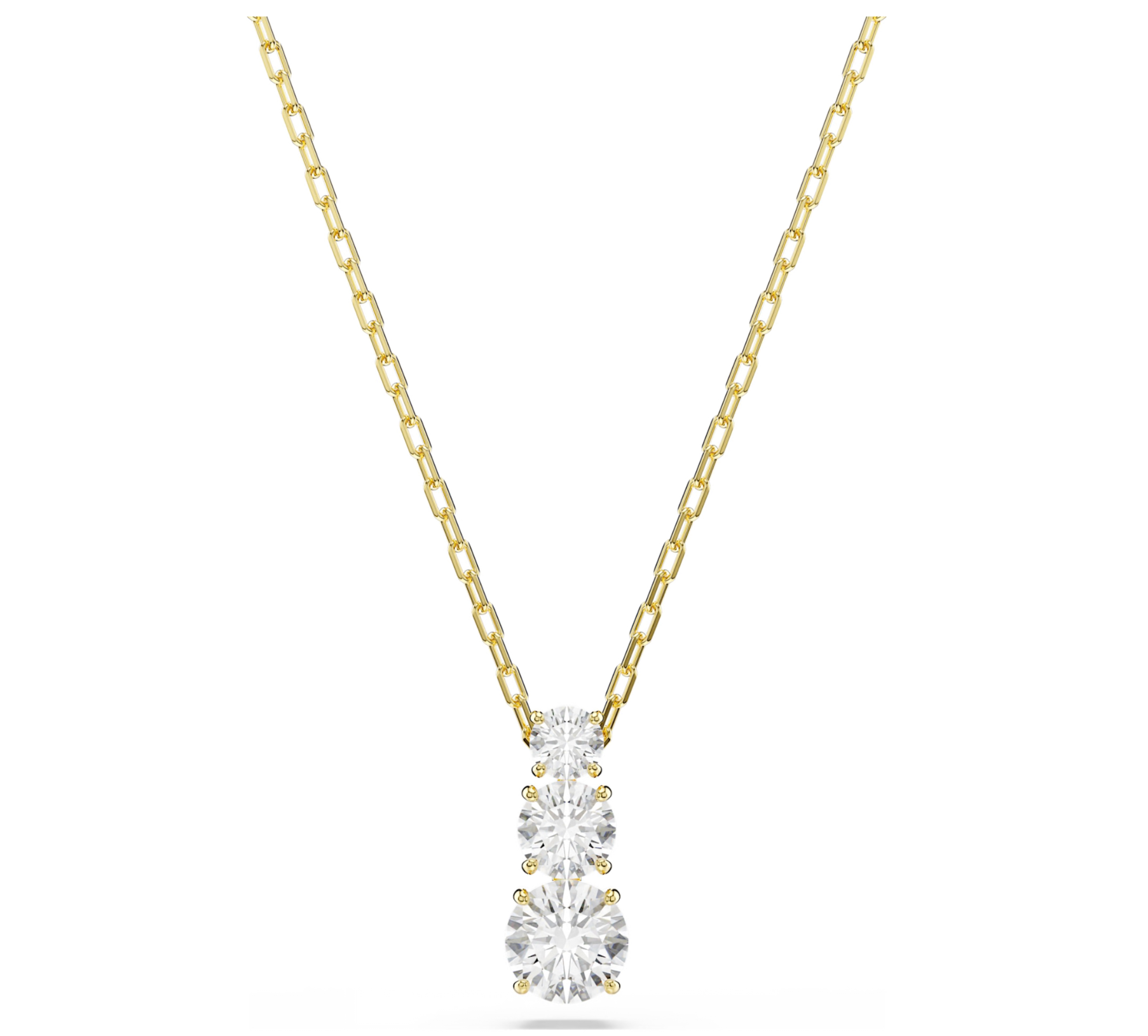 5723298 Stilla Attract pendant Round cut, White, 18K gold finish