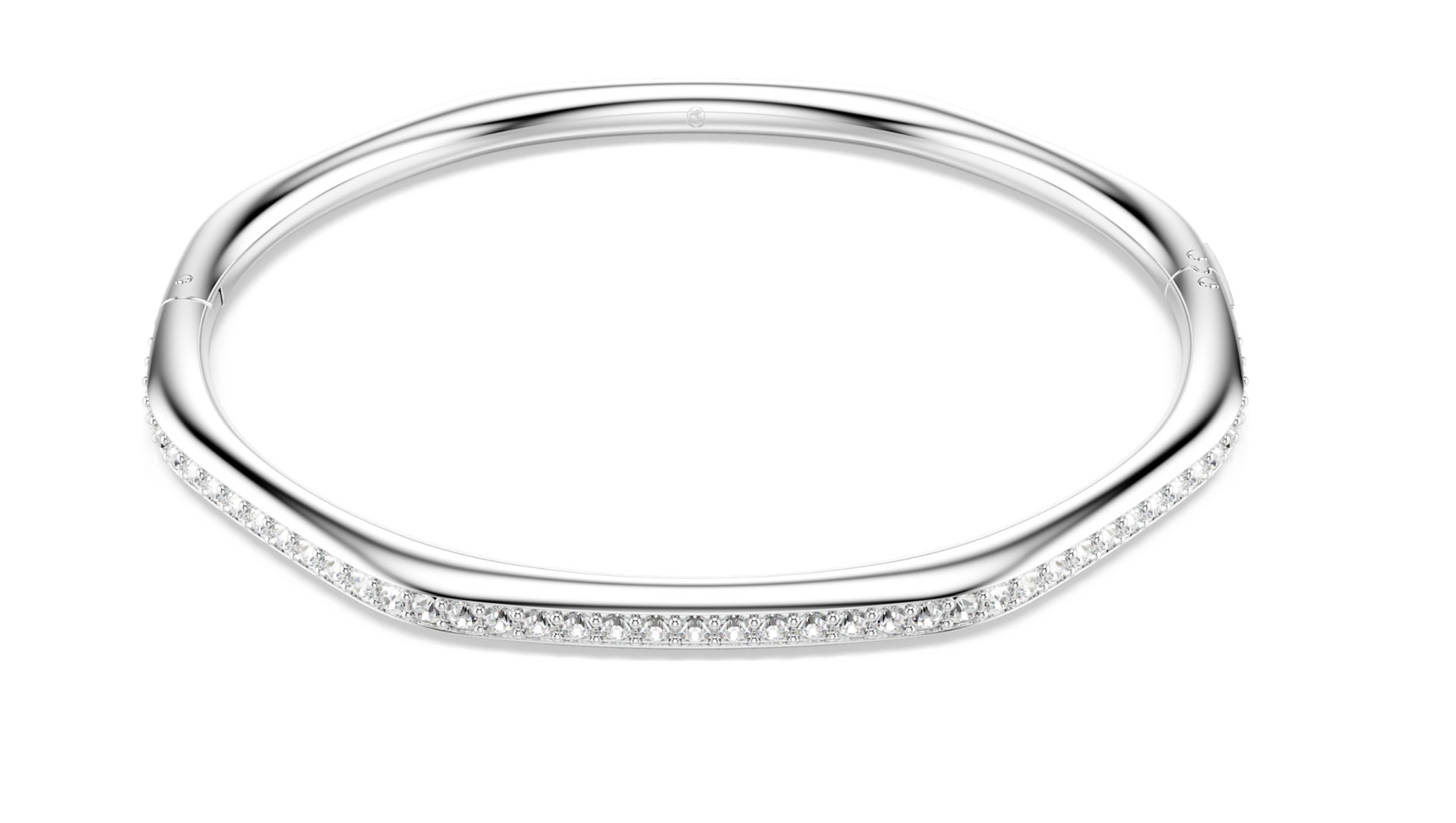 5725222 Dextera bangle Octagon shape, Round cut, White, Rhodium plated