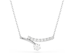 5753568  Matrix necklace Round cut, White, Rhodium plated