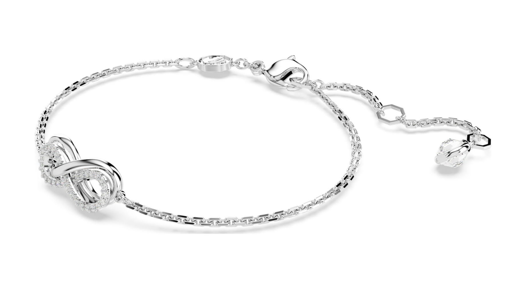 5679664 Hyperbola bracelet Infinity, White, Rhodium plated