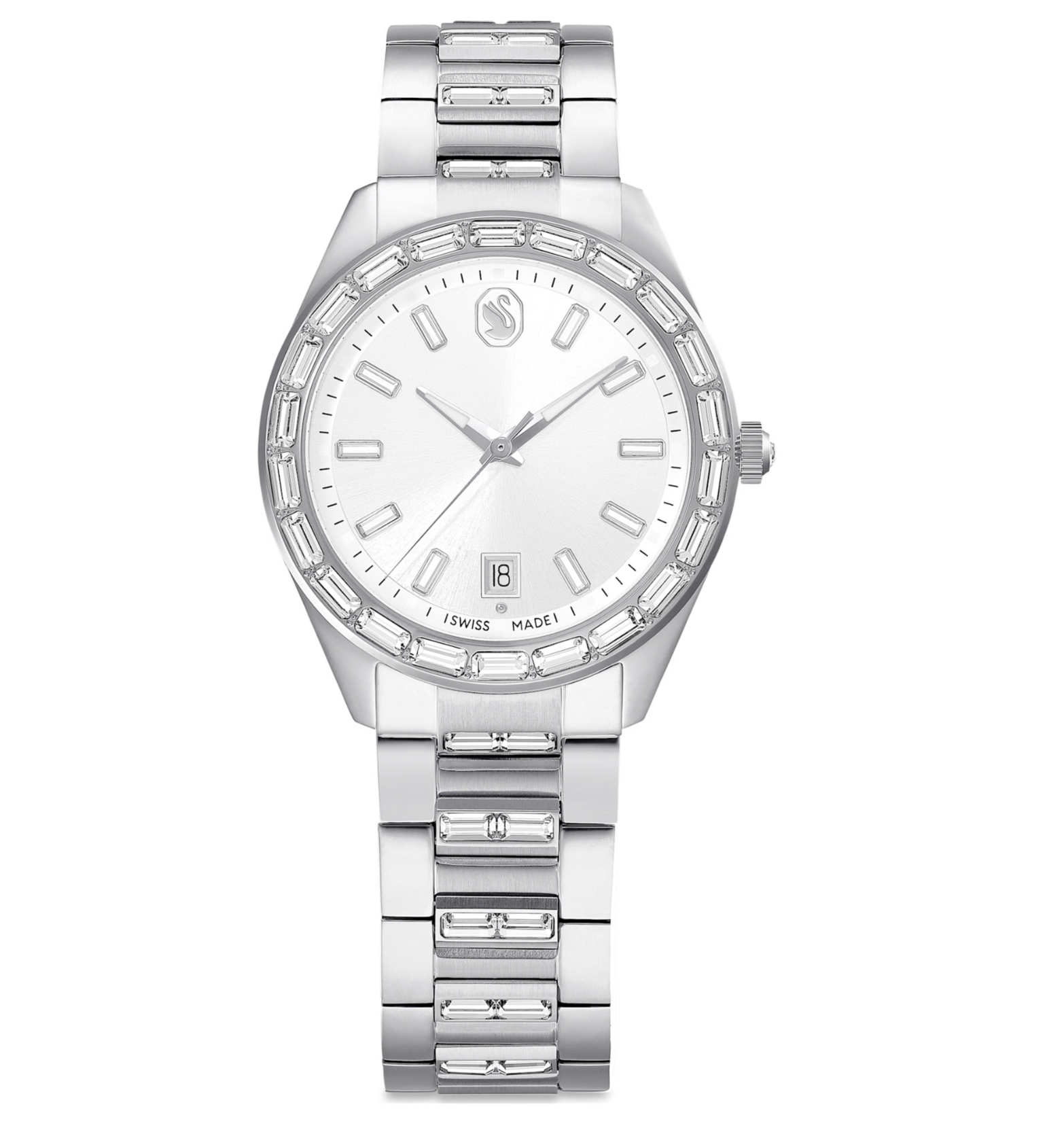 5734665 Matrix date watch Swiss Made, Metal bracelet, Silver Tone, Stainless steel