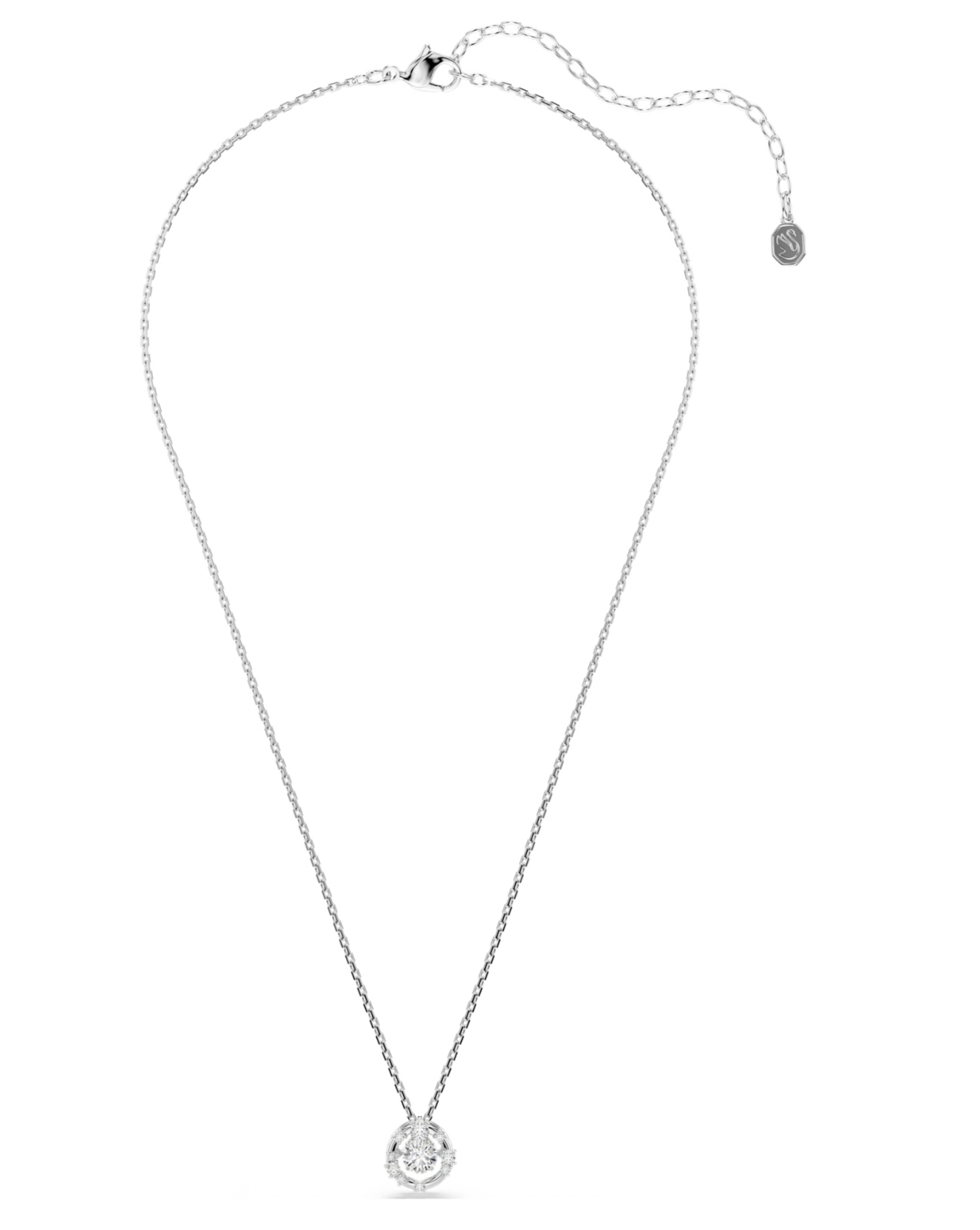 5738247 Constella pendant Round cut, Dancing stone, White, Rhodium plated