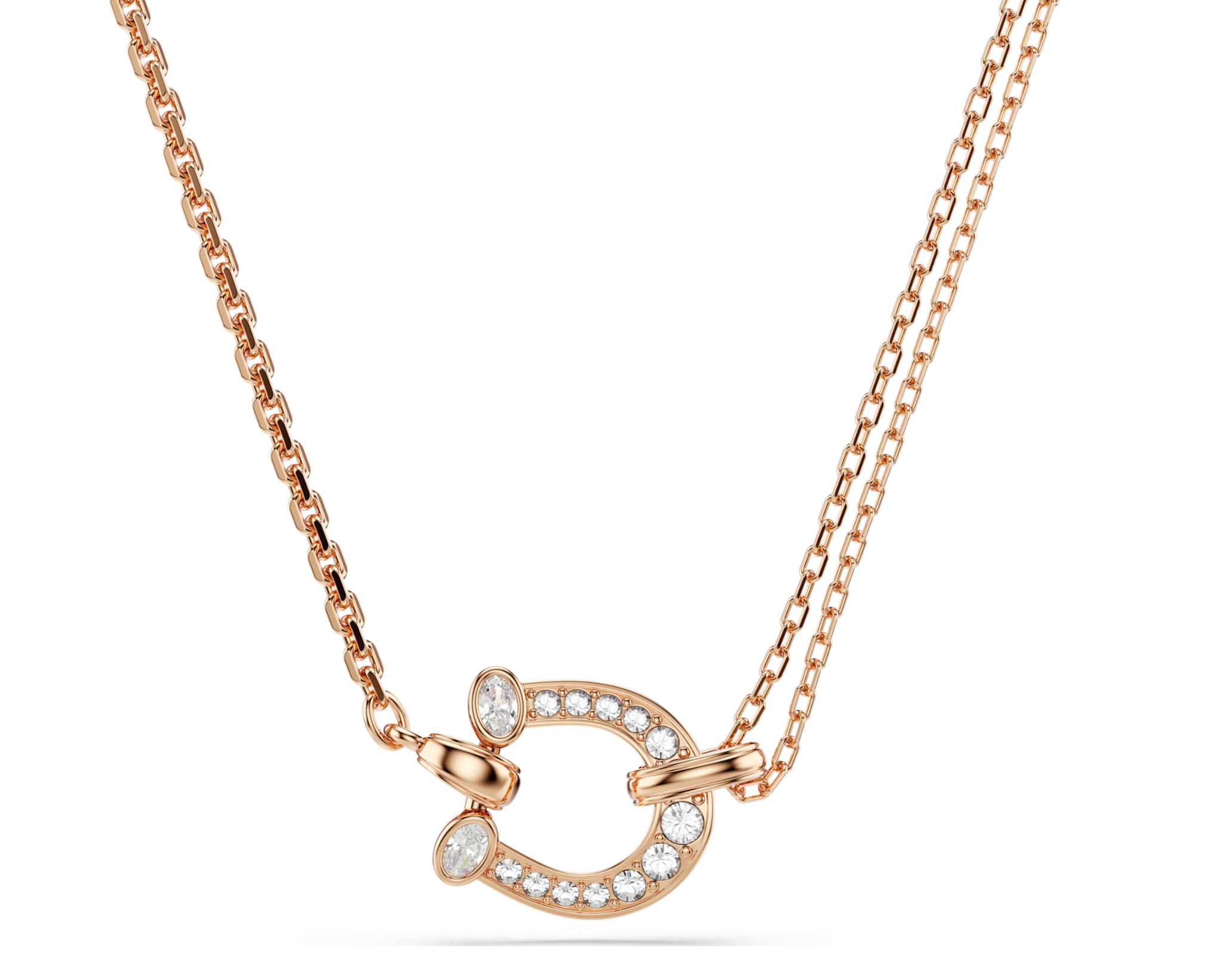 5741462  Symbolica pendant Pavé, Horseshoe, White, 18K rose gold finish