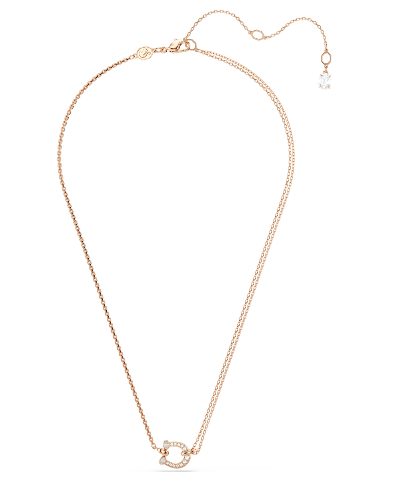 5741462  Symbolica pendant Pavé, Horseshoe, White, 18K rose gold finish