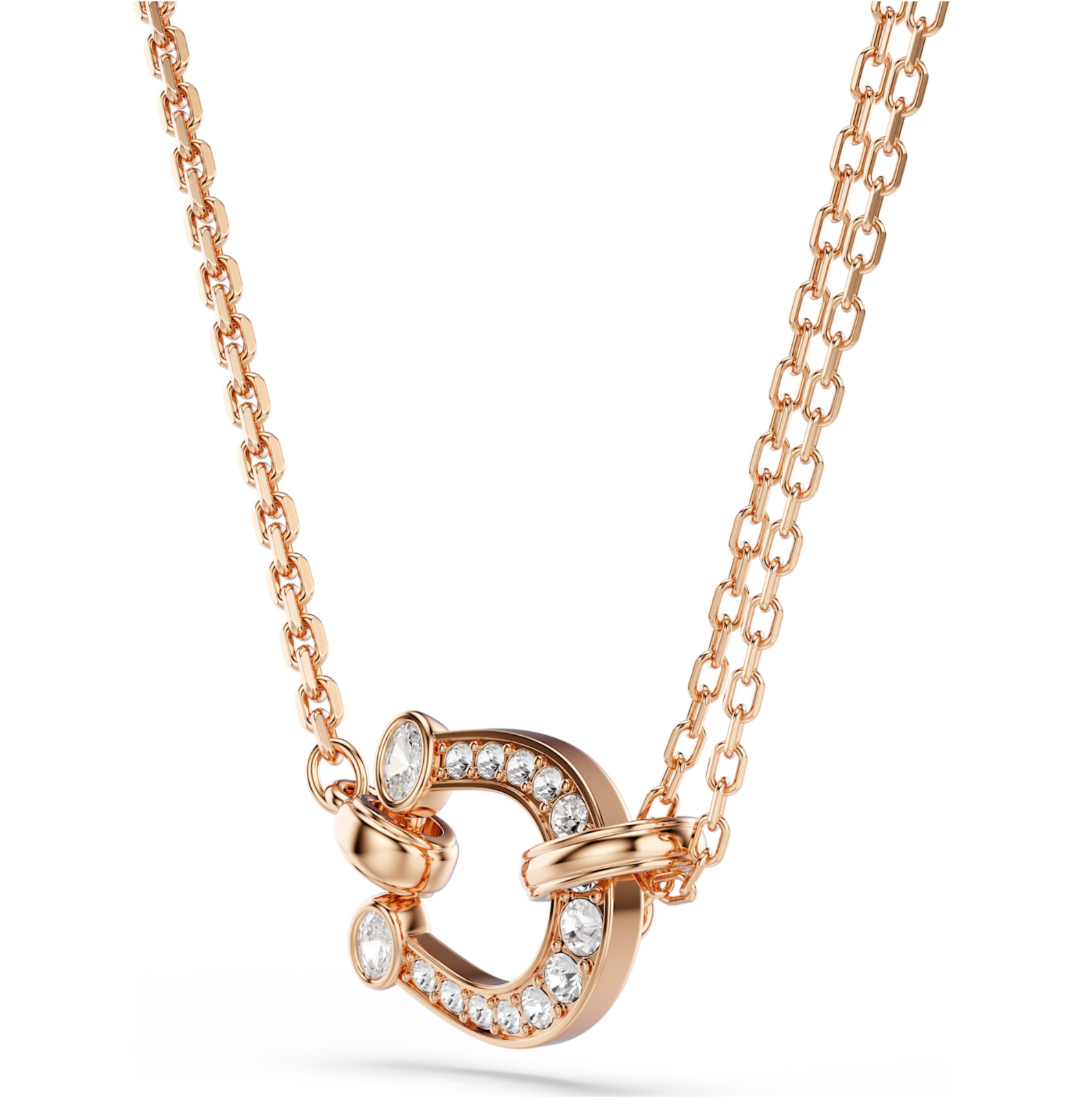 5741462  Symbolica pendant Pavé, Horseshoe, White, 18K rose gold finish