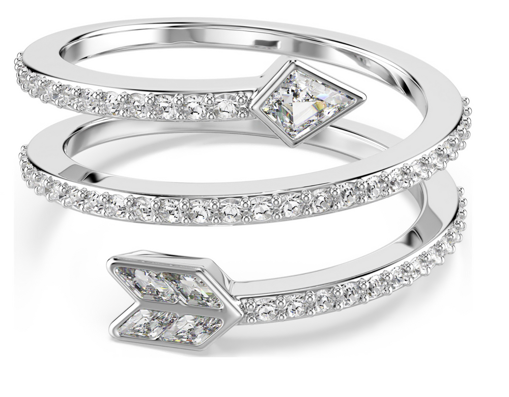 5741528 Idyllia motif ring Mixed cuts, Arrow, White, Rhodium plated